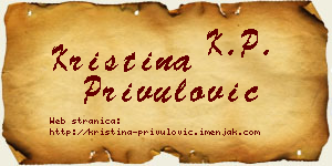 Kristina Privulović vizit kartica